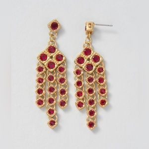 Red & Gold Chandelier Earrings